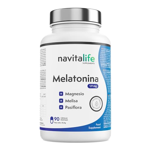 Melatonina 1,9 mg pura com magnésio, passiflora e melissa | melatonina sono de ação rápida e alta biodisponibilidade, comprimidos para dormir bem - cápsulas vegetais