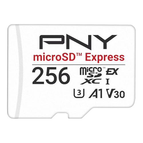 PNY Cartão microSD™ Express 256 GB UHS-I U3 V30 A1, até 890 MB/s de leitura e escrita de 750 MB/s, ideal para dispositivos compatíveis com microSD Express como Nintendo Switch 2