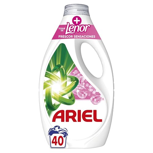 Ariel Detergente de máquina de lavar líquido, 40 lavagens, sabão Frescor sensações, limpeza melhorada em ciclos mais frios com a tecnologia exclusiva de limpeza a frio
