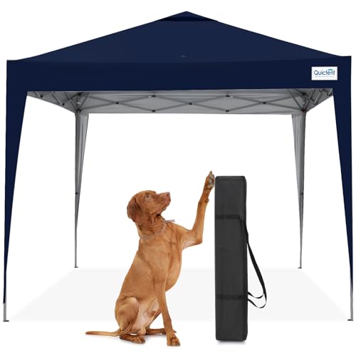 Quictent Gazebo dobrável impermeável, 3 x 3 m, estável, resistente ao inverno, sistema de clique suspenso, proteção UV 50+, tenda para jardim, tenda para festas, cor azul