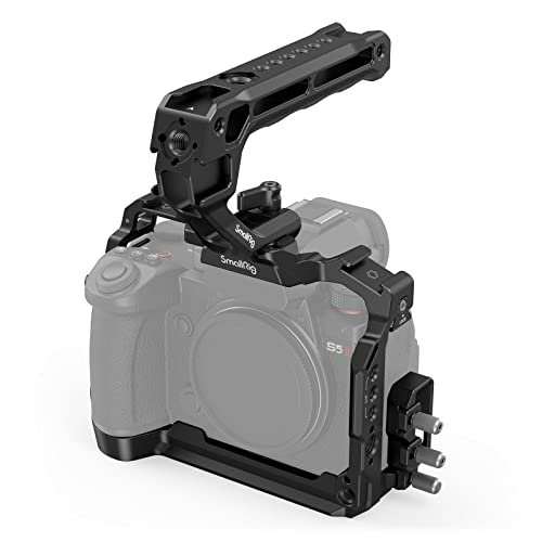 SMALLRIG S5 II / S5 IIX/G9 II Kit de gaiola para Panasonic LUMIX S5 II / S5 IIX/G9 II, gaiola completa com Top Handle NATO e cabo Clamp HDMI e USB-C, placa de libertação rápida para Arca - 4143