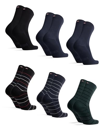 DANISH ENDURANCE Meias de bambu para homem, unissexo, conjunto de 6, macias e respiráveis - roupa de homem, roupa de trabalho