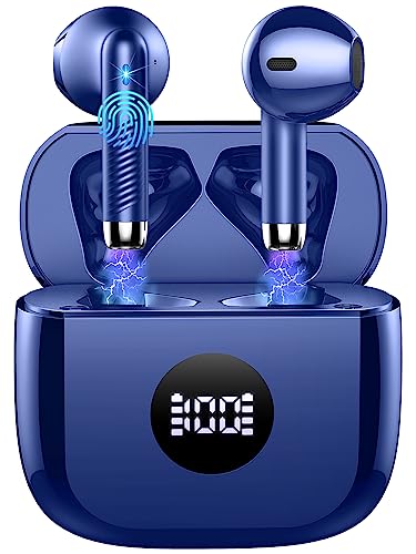 Auriculares sem fios Bluetooth 5.4, 2025 auriculares sem fios HiFi estéreo, 40H capacetes sem fios com 4 ENC cancelamento de ruído Mic, IP7 impermeável capacetes sem fios para IOS/Android.