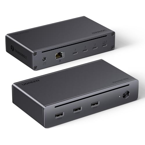 UGREEN Revodok MAX 208 Docking Station Thunderbolt 4 8 em 1 ecrã duplo 4K60Hz 8K30Hz Hub tipo C 3,2 10 Gbps Dock Type C Ethernet RJ45 Gigabit alimentação DC de 140 W