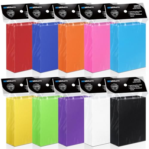 Mlikero 1000 capas cartas, 66 x 91 mm, capa de cartas, 10 cores cartão de mangas, capas para cartas para trading cars, cartas desportivas