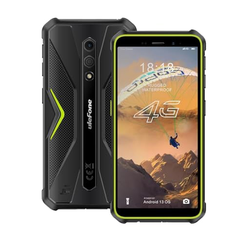 Ulefone Armor X12 - Telemóvel inquebrável, Android 13 GB, 6 GB + 32 GB ROM/TF-256 GB, câmara de 13 MP, 4860 mAh, ecrã de 5,45 polegadas, telemóvel inquebrável, 4G Dual SIM/NFC/GPS/2 anos