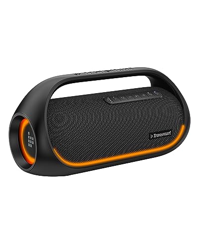 Tronsmart Bang edição melhorada altifalante portátil 60 W, potente, luzes LED e Bluetooth 5,3, Waterproof IPX6 e Power Bank, som estéreo, AUX e TF, com NFC, para festas.