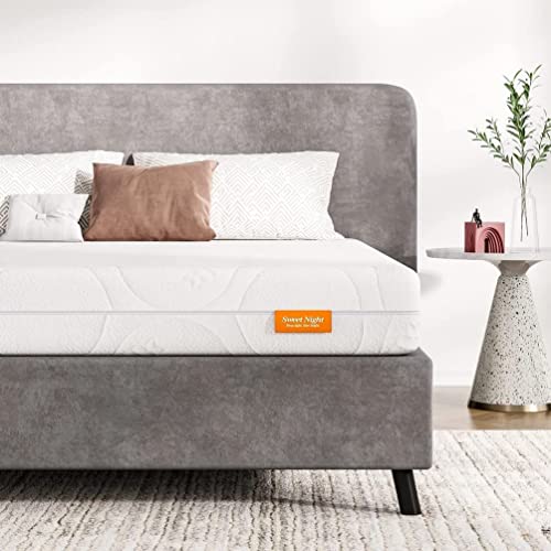 Sweetnight - Colchão viscoelástico de 90 x 200 cm, espuma fria com pontos elásticos, dureza 2 em 1 (H4 e H3), com capa de microfibra lavável, fecho de correr nos 4 lados, altura de 18 cm