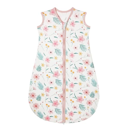 Lilian&Gema Saco de dormir de bebé 0,5 TOG, saco de dormir unissexo de verão para bebé, sem mangas, manta de bebé com fecho de correr de duas vias. Tamanho: L - 81 cm, altura adequada do bebé (12-18