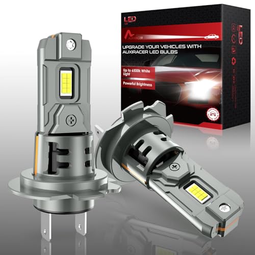 AUXIRACER Lâmpada LED H7, 22000 LM, 6500K luz branca forte, farol de carro, kit de conversão de halogéneo 12 V - 24 V (H7)