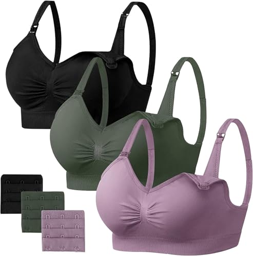 HBselect Sutiã de amamentação sem costuras, multicolorido, sutiã de maternidade, sutiãs de pré-maternidade, sutiã multicolor para grávida