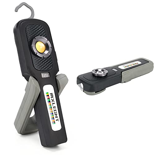 MXLEGNT Luz de trabalho LED: Candeeiro de detalhes automático profissional, lanterna de inspeção COB com magnético, recarregável 4000 mAh para igualização de cores, detalhes e trabalhos gerais de