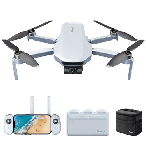 Potensic ATOM Dron GPS com câmara 4K para adultos, menos de 249 g, transmissão de 6 km, estabilização em 3 eixos, 3 baterias para um máximo de tempo. 96 min, retorno automático, QuickShots, C0