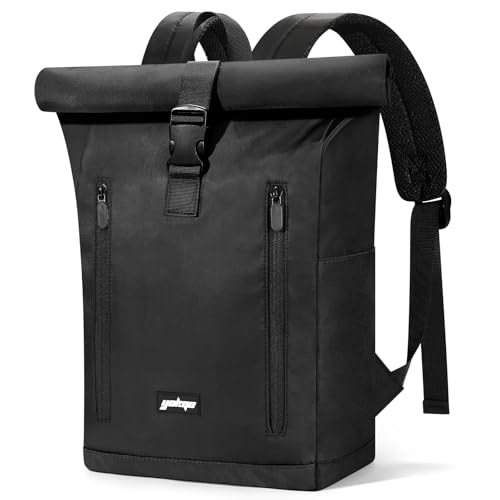YOKGO Mochila universidade, mochila de viagem, mochilas escolares adolescentes instituto 18-25 l, mochila computador portátil 15,6 polegadas, pack ROLLTOP rolo para homem mulher casual escola