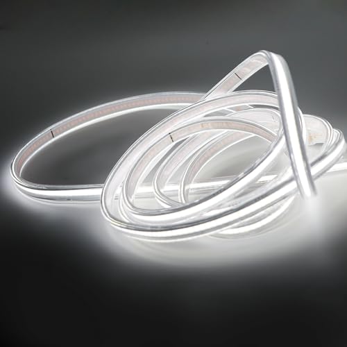 pcning Tira LED COB 2M interior 220 V, branco frio, 6000 K, com tomada sem transformador IP67, waterproof, 2 metros, luzes LED Strip 230 V corte 25 cm (branco frio, 2 m)