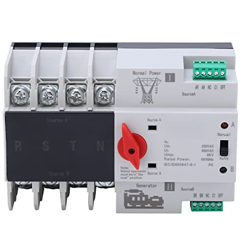 Interruptor de transferência automática de dupla potência AC 400 V 4P 100A ATS PC interruptor emergência interruptores de energia duplos para eletricidade municipal UPS inversor solar energia