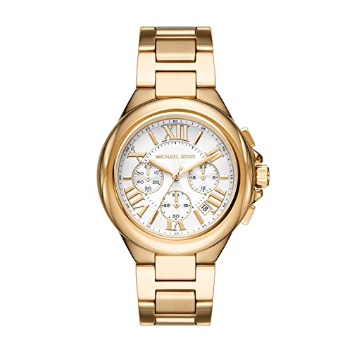 Michael Kors Reloj Camille para Mujer, Movimiento cronógrafo de Cuarzo de 43 mm con Correa de Acero Inoxidable
