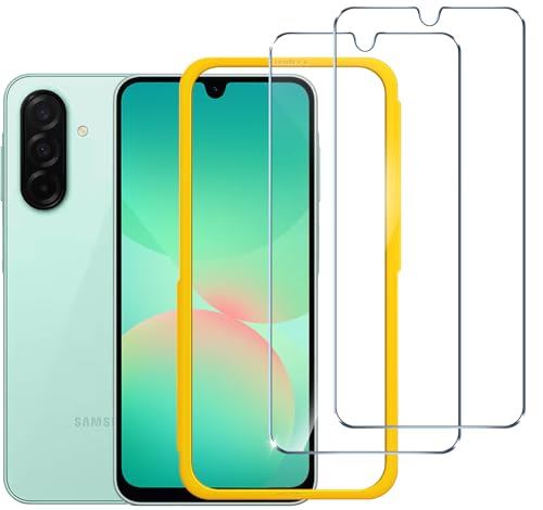 ivoler 2 peças protetor de ecrã para Samsung Galaxy A26 5G, com moldura de instalação, vidro temperado de 9H dureza, anti-riscos, sem bolhas