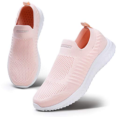 HKR Sapatilhas Slip-On para mulher, confortáveis e leves para correr trabalhar passear