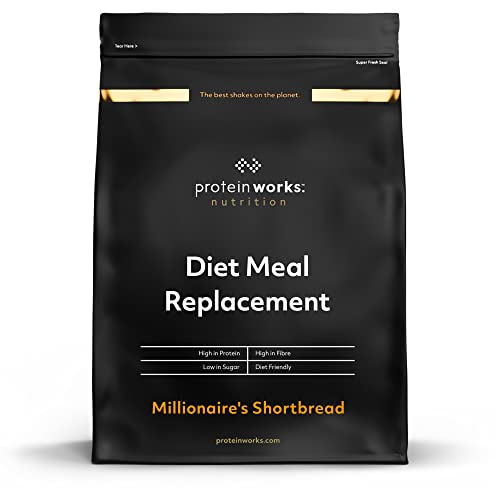 THE PROTEIN WORKS Substituto de alimentos dietéticos, rico em nutrientes, vitaminas potenciadoras do sistema imunitário, acessível, saudável e rápida, bolacha Millionaire's - chocolate e caramelo, 500