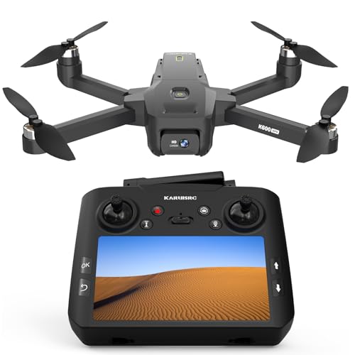 K600 GPS drone com câmera, controlo remoto com ecrã UHD, drone profissional resistente ao vento com cartão SD, voo estacionário automático para adultos, drone com saco, bateria modular