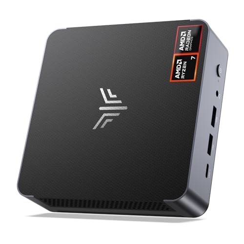NiPoGi EJOOY MD Mini PC Ryzen 7 8745HS (até 4,9 GHz), 32 GB DDR5 5600 MHz, 1 TB M.2 NVME SSD, mini computador com newskill MD Radeon 780 M, 8K Quad-Screen-Display USB4 Type C+ HDMI*2, Wi. Fi6/BT55 .2