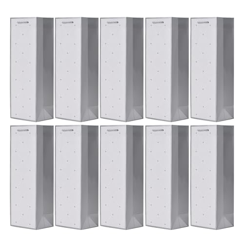 10 sacos para garrafas, sacos de presente para vinho, prosecco e champanhe 36 x 12 x 10 cm - branco prateado