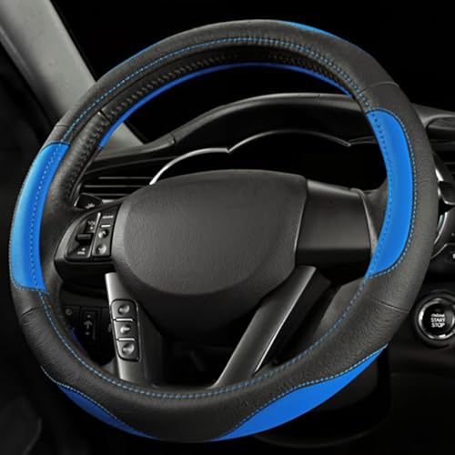 Pahajim Capa volante de couro de microfibra antiderrapante respirável durável - curvas desportivas capa universal 38 cm (azul preto)