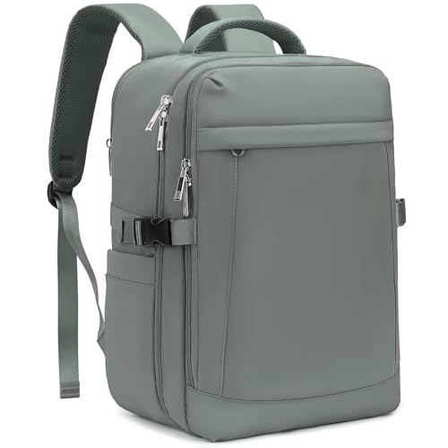 Yankony Mochila viagem cabine avião 40 x 20 x 25 para Ryanair 20 L mochilas de viagem com bolso anti-roubo Travel Backpack bagagem de mão homem mulher, verde