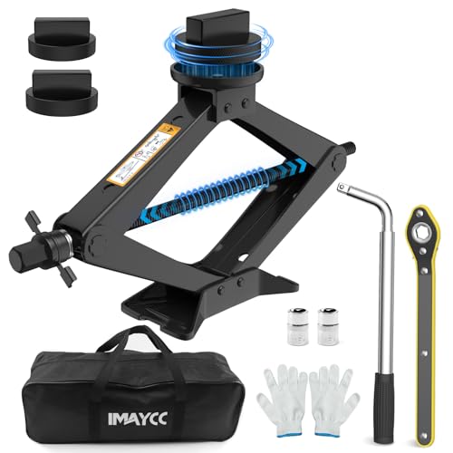 IMAYCC Gato para carro universal 2,5 T/2500 kg, kit de gato carro para série Mercedes-Benz com 2 peças bloco de borracha, kit de emergência portátil com chave de porcas de roda Mercedes-Benz