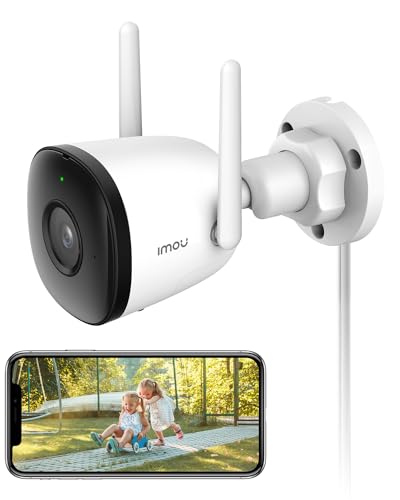 Imou 3MP Câmara IP de segurança câmara vigilância Wi-Fi exterior IP67 com visão noturna de 30 m, detecção de humana e veículos, sereia, áudio bi-direcional (Bullet 3C)