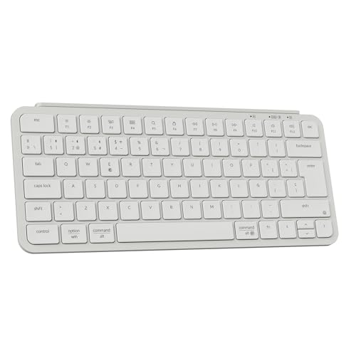 Keychron B1 Pro Teclado sem fios ultra-fino com personalização ZMK, Bluetooth / 2,4 GHz/com cabo, 425 g leve, até 1200 horas de duração da bateria para Mac/Windows - branco marfim