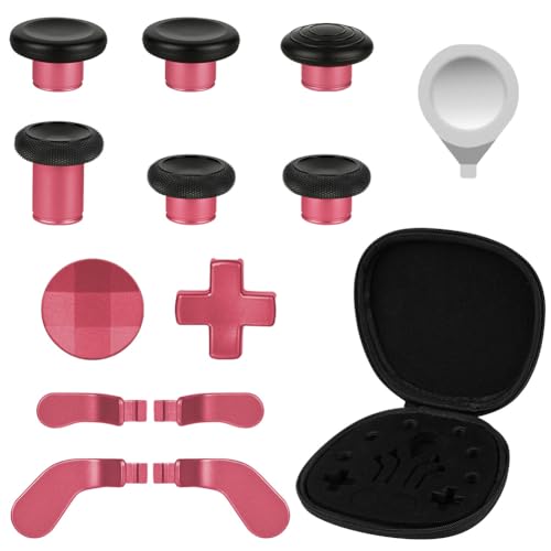 AXFEE Joysticks de metal de substituição para Xbox Elite Series 2, Xbox Elite Series 2 acessórios, Thumbsticks de metal para controlador, 13 peças, para Xbox Elite Series 2 Core, (vermelho)