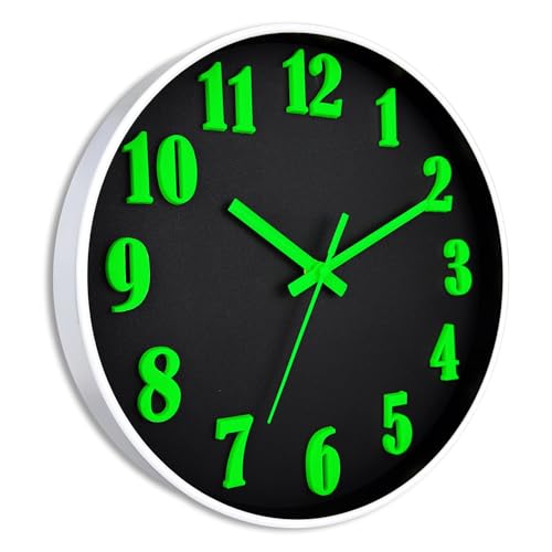 Números 3D relógio de parede, relógio de parede luminoso, 30 cm relógio de parede ouro silencioso moderno, silencioso relógio de quartzo não-Ticking para cozinha sala de estar escritório quarto sala
