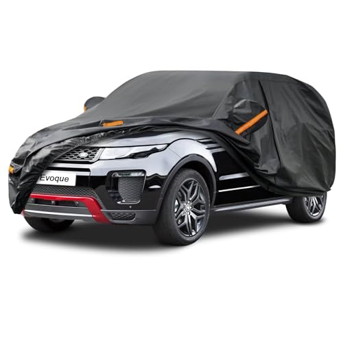 Kayme Capa de carro exterior, compatível com Land Rover Range Rover Evoque (2012-2025), capa para carro impermeável, anti-UV, anti-poeira, de 7 camadas, cobertura de carro com fecho de correr e forro