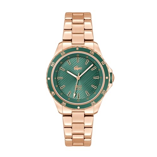 Lacoste Relógio analógico de quartzo para mulher coleção Santorini Collection com correia em aço inoxidável
