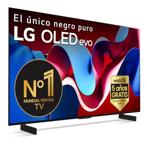 LG OLED42C44LA, 42", OLED 4K, série C4, 3840 x 2160, Smart TV, WebOS24, Processador a9, Dolby Vision, Dolby Atmos, TV Gaming, 144 Hz, AMD FreeSync, preto