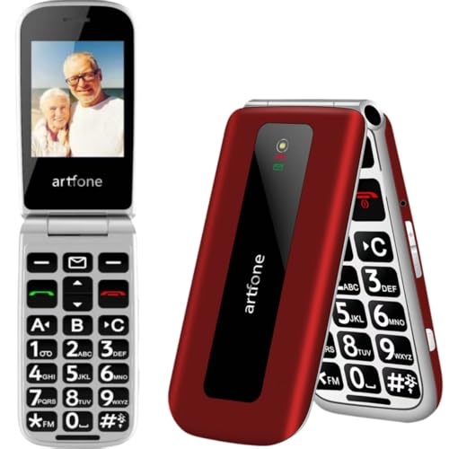 artfone F20 2G gsm Telefone móvel de tampa para maiores. Botões e teclas grandes ecrãs, 2,4" GZRD Chamada rápida. Mobile para idosos. Botão SOS Bateria de 1300 mAhSJFS Duplo SIM, FMSJFS USB-C