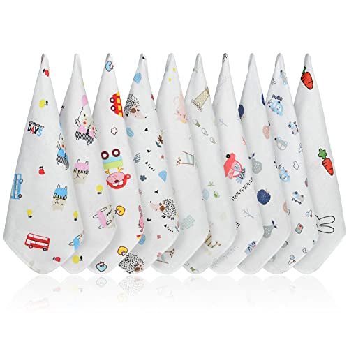 Aolso Muselinas bebé algodão 30 x 30 cm, 10 peças toalha facial infantil, toalhas de muselina, panos macios de musselina para bebé, gaze para bebés nascidos