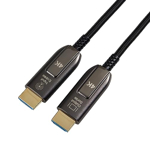Amazon Basics Cabo HDMI trançado, fibra ótica, alta velocidade, 10 m, preto