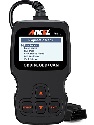 ANCEL AD310 Máquina de diagnóstico OBD2, diagnóstico de carro multimarca suporta espanhol, scanner, leitor de código para automóvel, sensor de O2, sistema EVAP, teste de smog, ferramenta de
