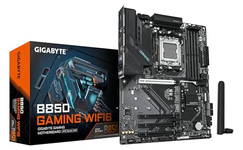 GIGABYTE B850 Gaming WIFI6 Placa base - Processadores AMD Ryzen série 9000, VRM digital de 6 + 2 Fases, até 8200 MHz DDR5 (OC), 1 x PCIe 5,0 2 x PCIe 4,0 M.2, LAN GbE, W iFi 6, USB 3.2 Gen 2