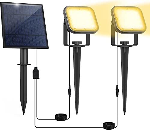 NATPOW Foco solar para exterior, luzes solares LED para exteriores, jardim 2 em 1, IP65 Waterproof, auto-ON/OFF Outdoor Wall Lighting for Trees, jardim, 3000 K)