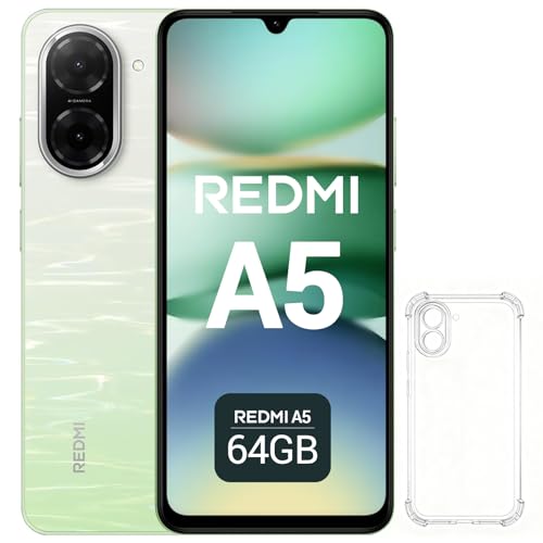 XIAOMI Redmi A5 Smartphone 3+64 GB 4G, Ecrã 6,88" de 120Hz, câmara dupla IA 32MP, bateria 5200 mAh, leitor lateral de impressões digitais, processador Octa-Core (verde, 64, GB)