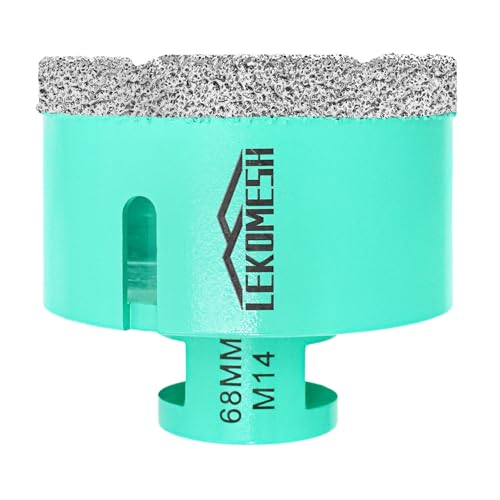 Broca de diamante 68 mm x M14 - serra de coroa para cerâmica mármore granito pedra quartzo soldada a vácuo broca de diamante, moedor angular LEKOMESH