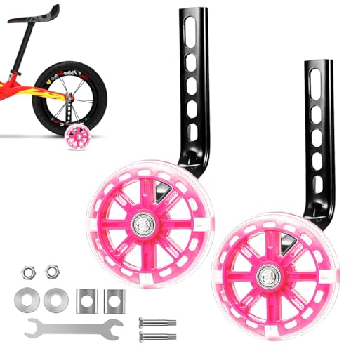 Rodins bicicleta infantil universal, 1 par rodas equilíbrio universal, rodas de treino de bicicleta, rodas estabilizadoras, Stabilizzatore Rotelle, para 12 14 16 18 20 polegadas, rosa
