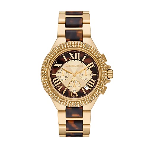 Michael Kors Reloj Camille para Mujer, Movimiento cronógrafo de Cuarzo de 43 mm con Correa de Acero Inoxidable