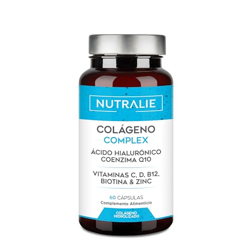 Colágeno ácido hialurónico coenzima Q10 biotina Vit C D e B12 zinco | articulações fortes, pele persa e energia, colagénio hidrolizado alta concentração, 60 cápsulas Nutralie (SSS) in sabor)