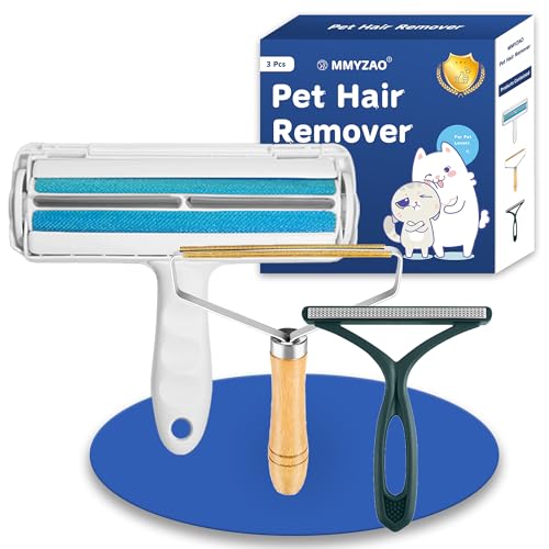 Mmyzao Remova pelos animais de estimação 3 peças escova para gatos cães, recolhe pêlos animais de estimação para roupa, sofá, carro, cama, tapete