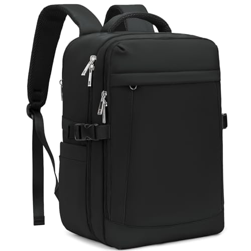 Yankony Mochila viagem cabine avião 40 x 20 x 25 para Ryanair 20 L mochilas de viagem com bolso anti-roubo Travel Backpack bagagem de mão homem mulher, Preto, 40 x 20 x 25 cm (20 l), Mochila